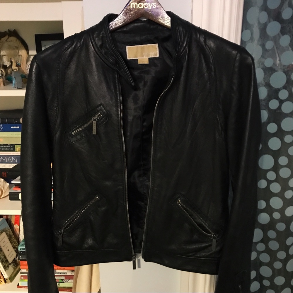 Black leather jacket